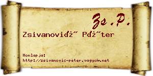 Zsivanović Péter névjegykártya